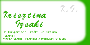 krisztina izsaki business card
